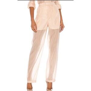 L'Academie The Damiana Sheer Pant Organza Nude Size Small NWT
